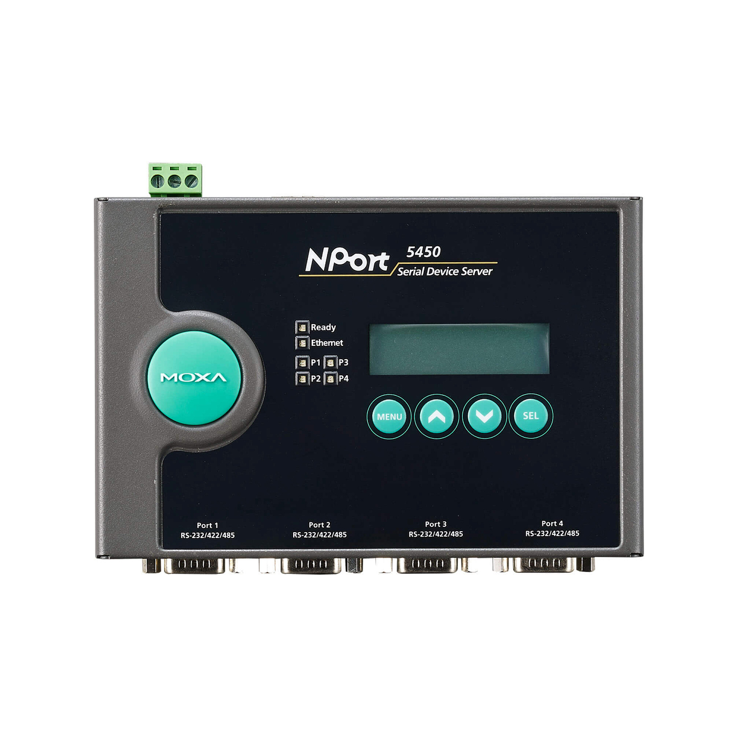 Сервер NPort 5450-T 4 Port RS-232/422/485 device server, t:-40/+75, без адаптера питания